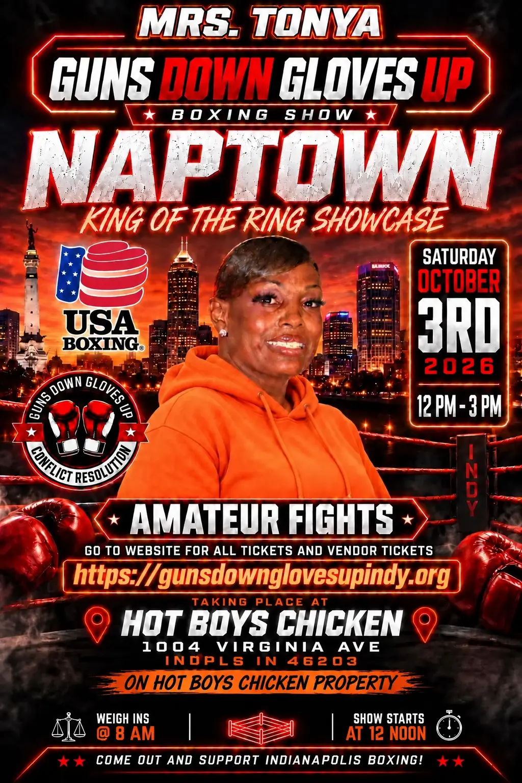 Amateur fights flyer for October 3